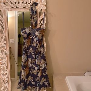 Beautiful blue patterned dress. Perfect for wedding.